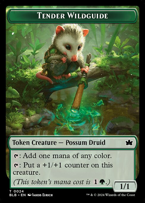Fish // Tender Wildguide Double-Sided Token (BLB-7 // 24) (Foil)
