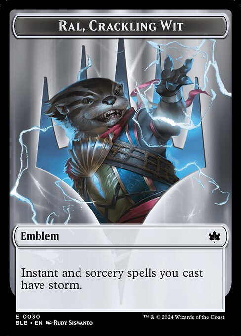 Emblem - Ral, Crackling Wit // Bushy Bodyguard Double-Sided Token (BLB-30 // 20) (Foil)
