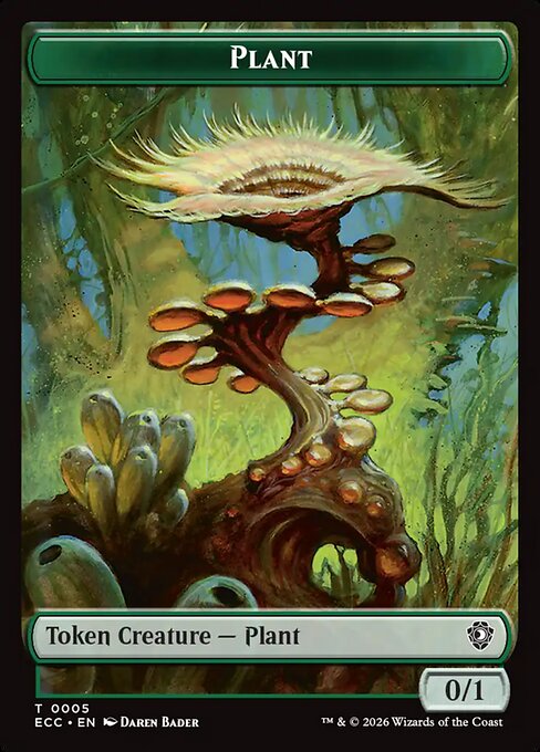 Elf Warrior (0004) // Plant (0005) Double-Sided Token (ECC-4 // 5) (Foil)