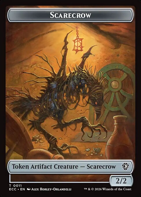 Saproling // Scarecrow Double-Sided Token (ECC-7 // 11) (Foil)