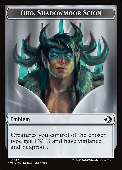 Elk // Emblem - Oko, Shadowmoor Scion Double-Sided Token (ECL-2 // 12) (Foil)