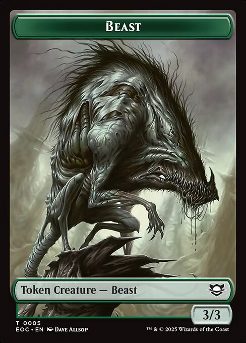 Clue // Beast (0005) Double-Sided Token (EOC-10 // 5) (Foil)