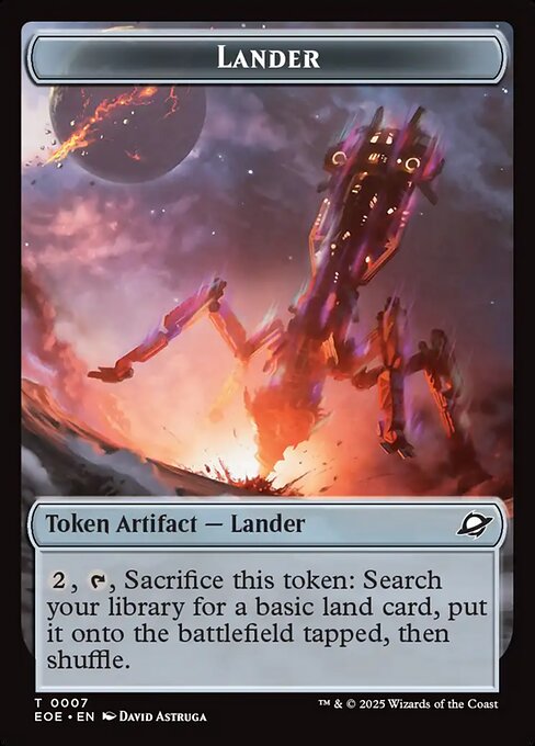 Human Soldier // Lander (0007) Double-Sided Token (EOE-2 // 7) (Foil)