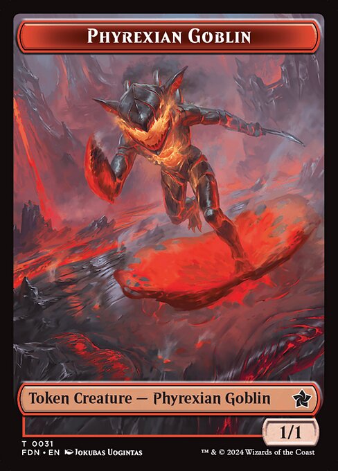 Cat (0027) // Phyrexian Goblin Double-Sided Token (FDN-27 // 31)