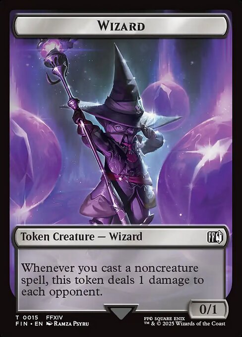 Bird (0017) // Wizard (0015) Double-Sided Token (FIN-17 // 15) (Foil)