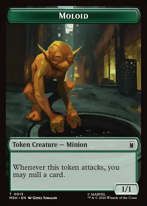 Wall // Moloid Double-Sided Token (MSH-001/013) (Foil)