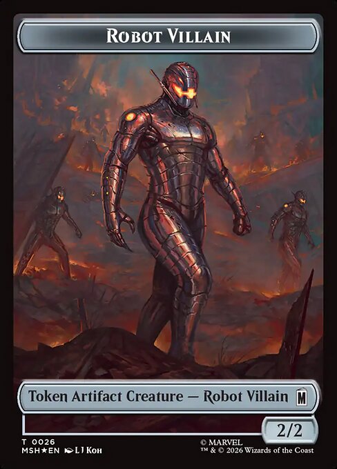 Villain // Robot Villain Double-Sided Token (025//026) (Surge Foil) (MSH-025/026)