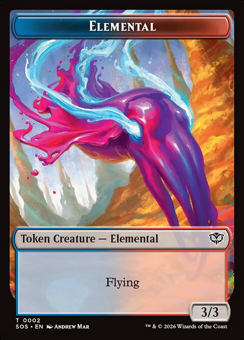 Fractal (0004) // Elemental (0002) Double-Sided Token (SOS-4 // 2) (Foil)