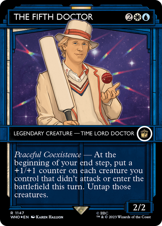 The Fifth Doctor (WHO-1147) (Showcase) (Borderless) (Surge Foil)