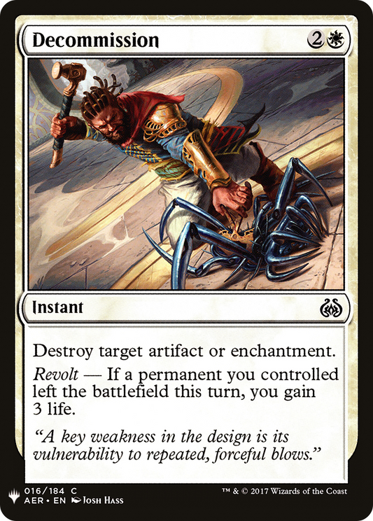 Decommission (LIST-AER-16)