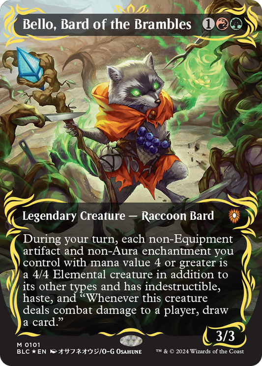 Bello, Bard of the Brambles (BLC-101) (Borderless) (Raised Foil)
