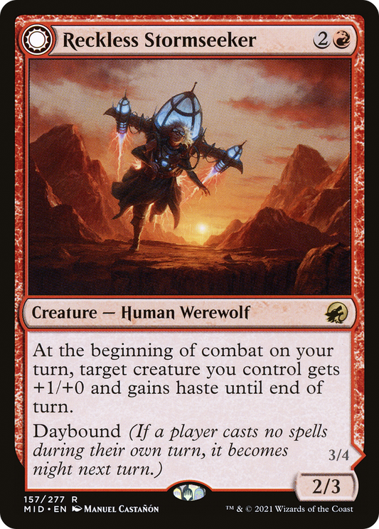 Reckless Stormseeker // Storm-Charged Slasher (MID-157) (Foil)