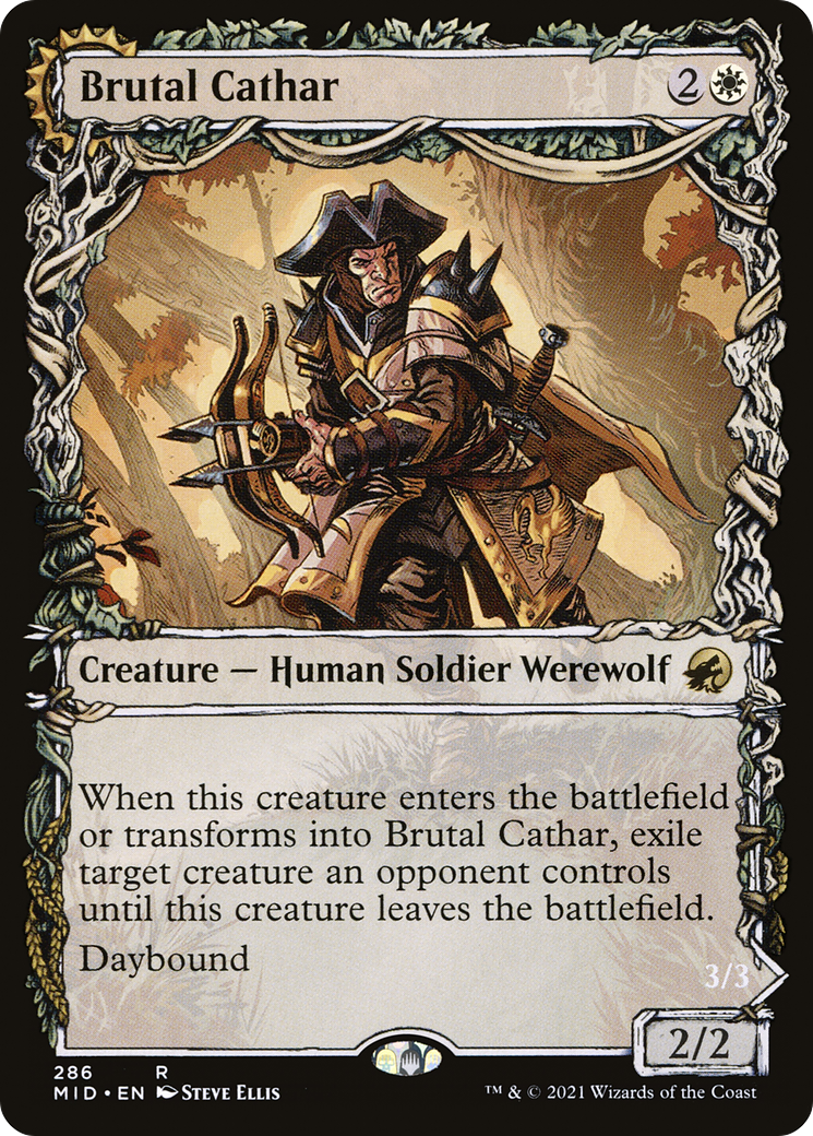 Brutal Cathar // Moonrage Brute (MID-286) (Showcase) (Foil)