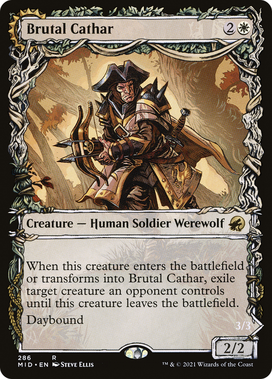 Brutal Cathar // Moonrage Brute (MID-286) (Showcase) (Foil)