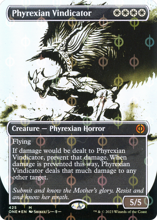 Phyrexian Vindicator (ONE-425) (Showcase) (Borderless) (Compleat Foil)