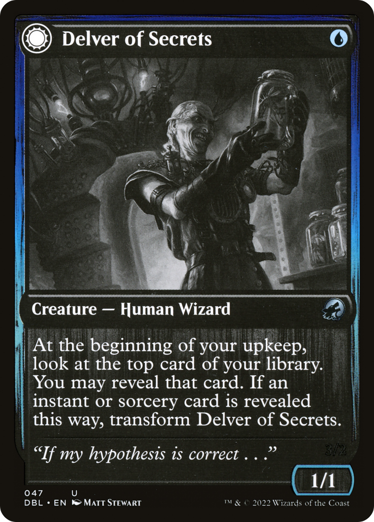 Delver of Secrets // Insectile Aberration (DBL-047) (Foil)