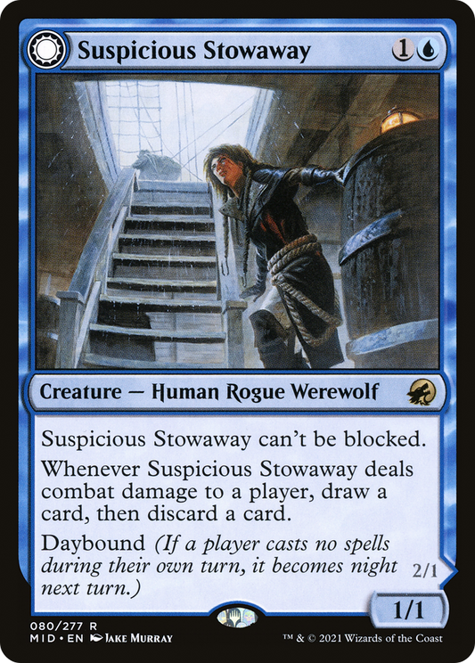 Suspicious Stowaway // Seafaring Werewolf (MID-080) (Foil)