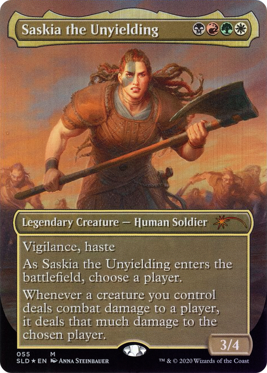Saskia the Unyielding (SLD-055) (Borderless) (Foil)