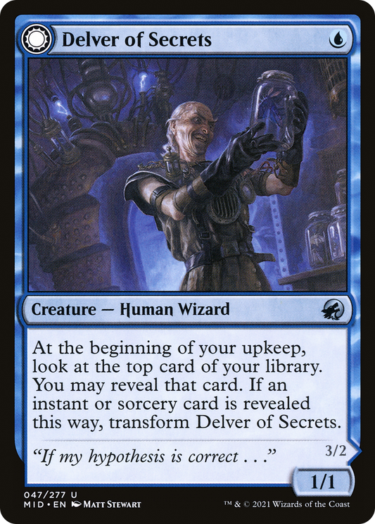 Delver of Secrets // Insectile Aberration (MID-047) (Foil)