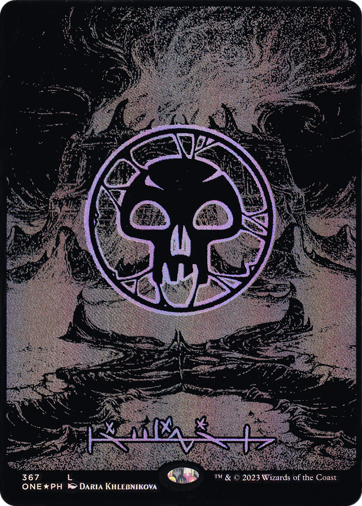 Swamp (ONE-367) (Borderless) (Raised Foil)