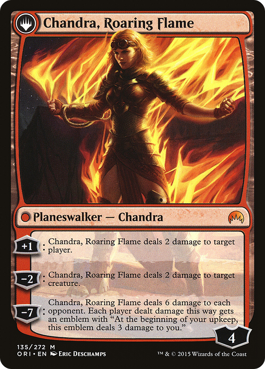 Chandra, Fire of Kaladesh // Chandra, Roaring Flame (ORI-135) (Foil)