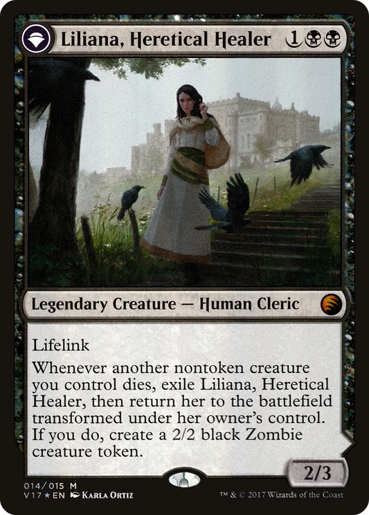 Liliana, Heretical Healer // Liliana, Defiant Necromancer (V17-014) (Foil)