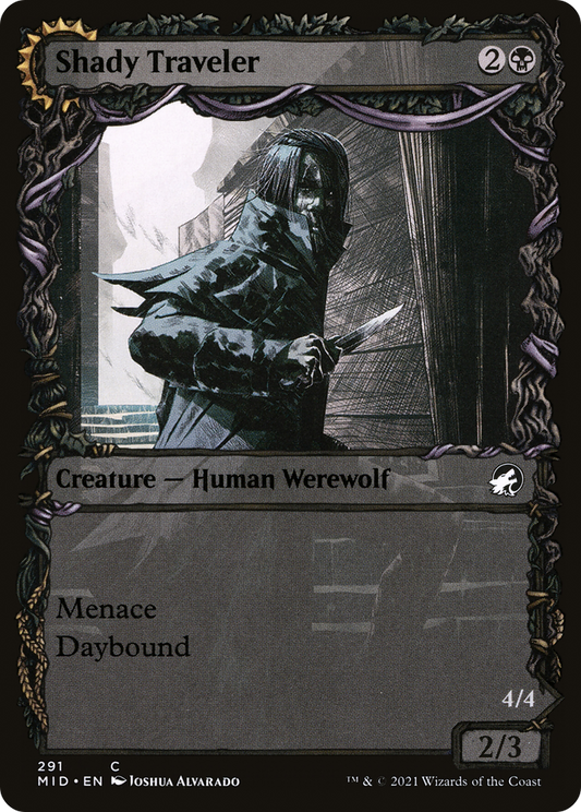 Shady Traveler // Stalking Predator (MID-291) (Showcase) (Foil)