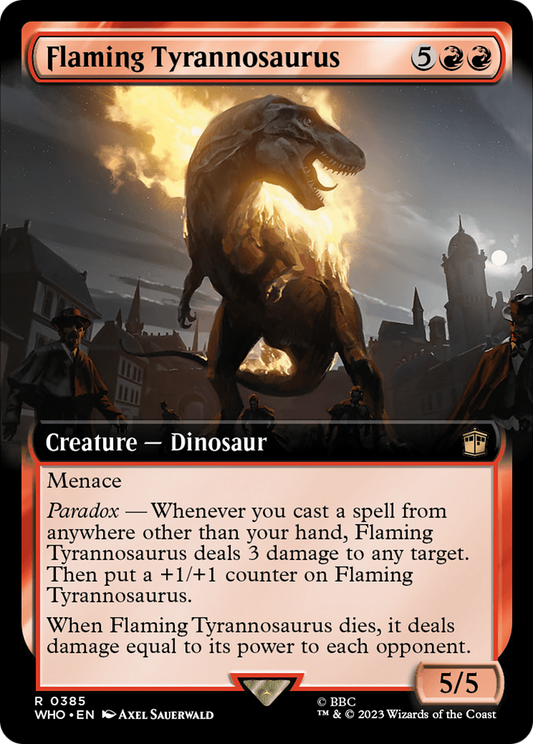 Flaming Tyrannosaurus (WHO-385) (Extended Art) (Foil)