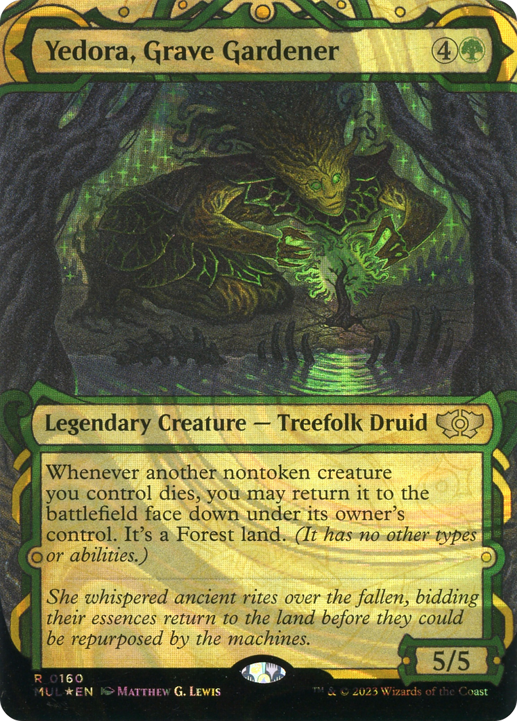 Yedora, Grave Gardener (MUL-160) (Showcase) (Borderless) (Halo Foil)