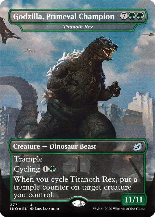 Godzilla, Primeval Champion / Titanoth Rex (IKO-377) (Borderless) (Foil)