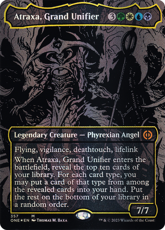 Atraxa, Grand Unifier (ONE-357) (Borderless) (Raised Foil)