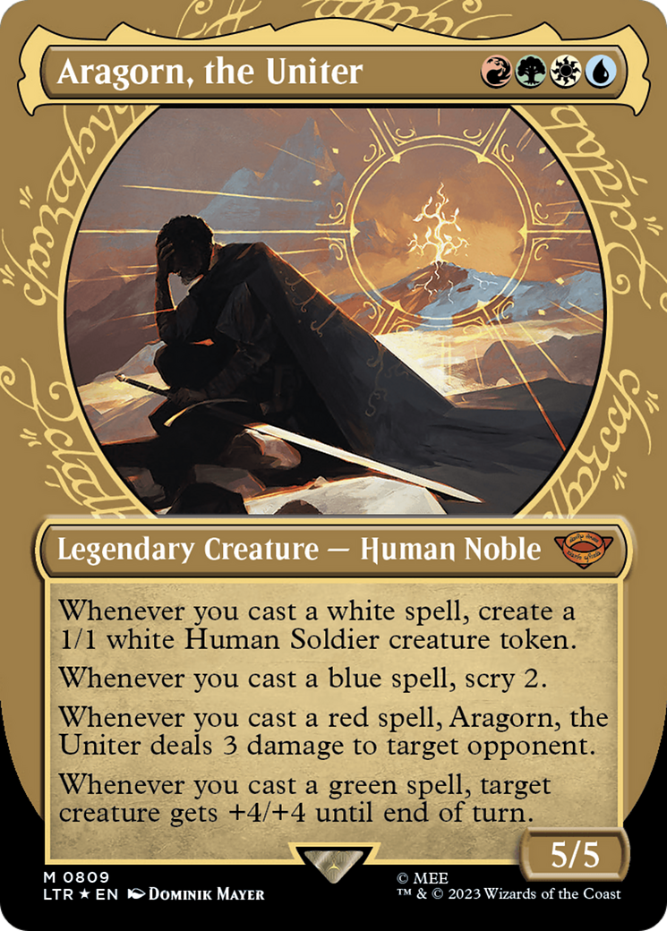 Aragorn, the Uniter (LTR-809) (Showcase) (Borderless) (Surge Foil)