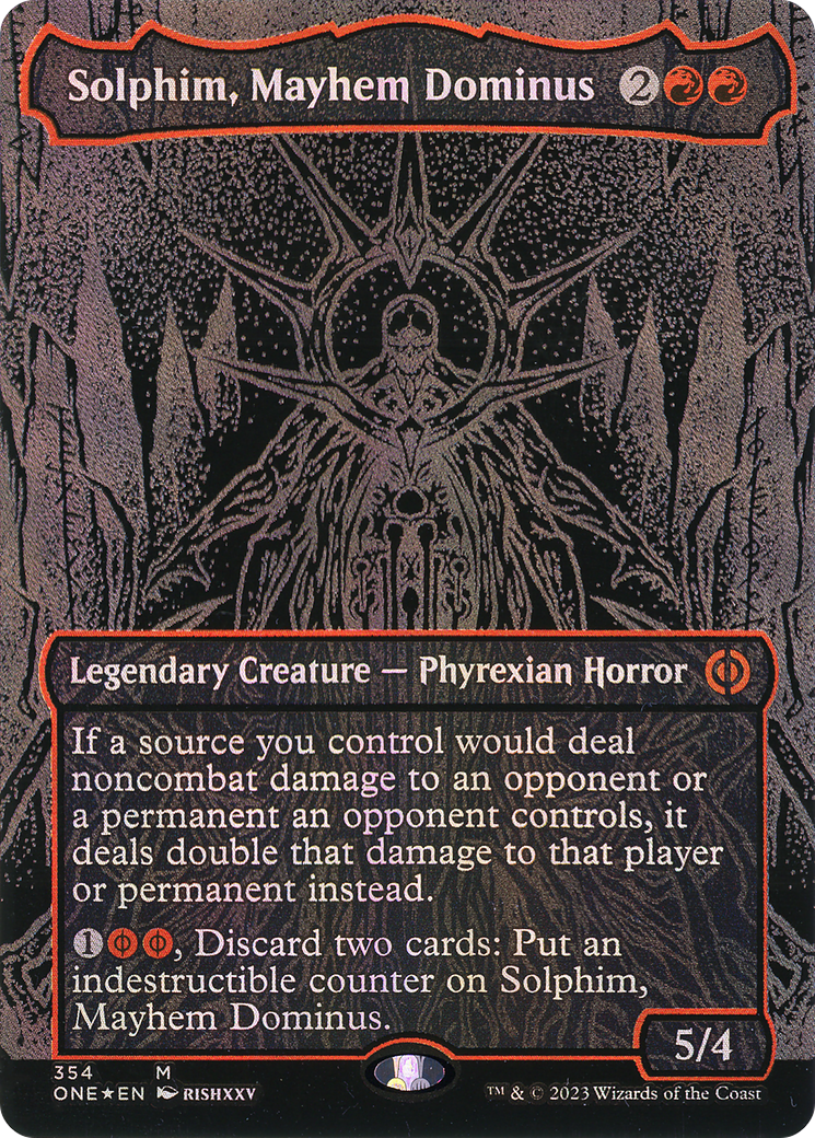 Solphim, Mayhem Dominus (ONE-354) (Borderless) (Raised Foil)