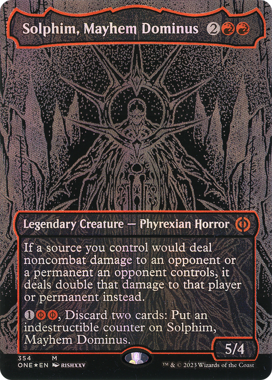 Solphim, Mayhem Dominus (ONE-354) (Borderless) (Raised Foil)