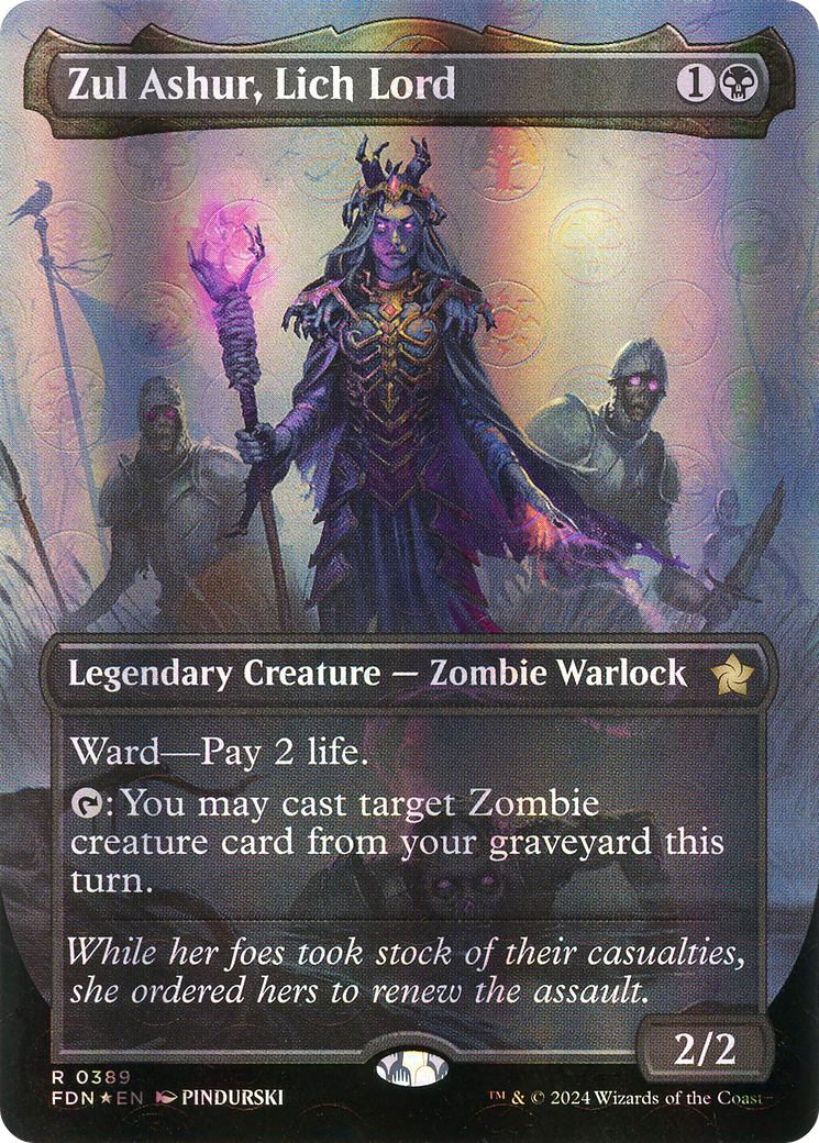 Zul Ashur, Lich Lord (FDN-389) (Borderless) (Mana Foil)
