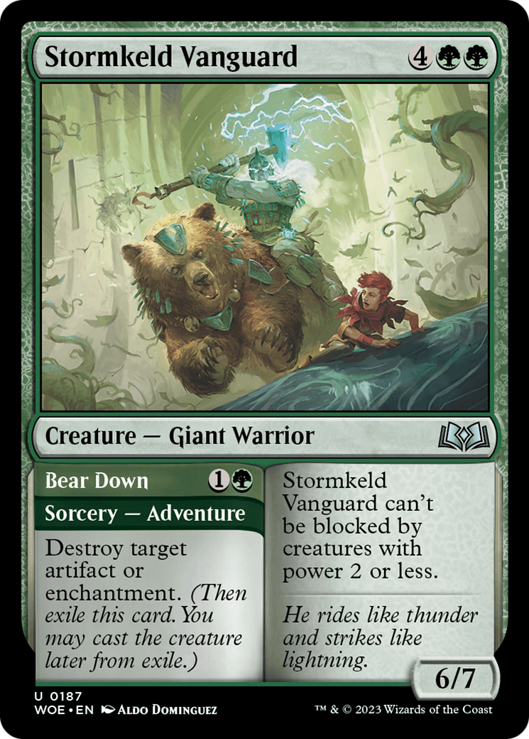 Stormkeld Vanguard // Bear Down (WOE-187) (Foil)