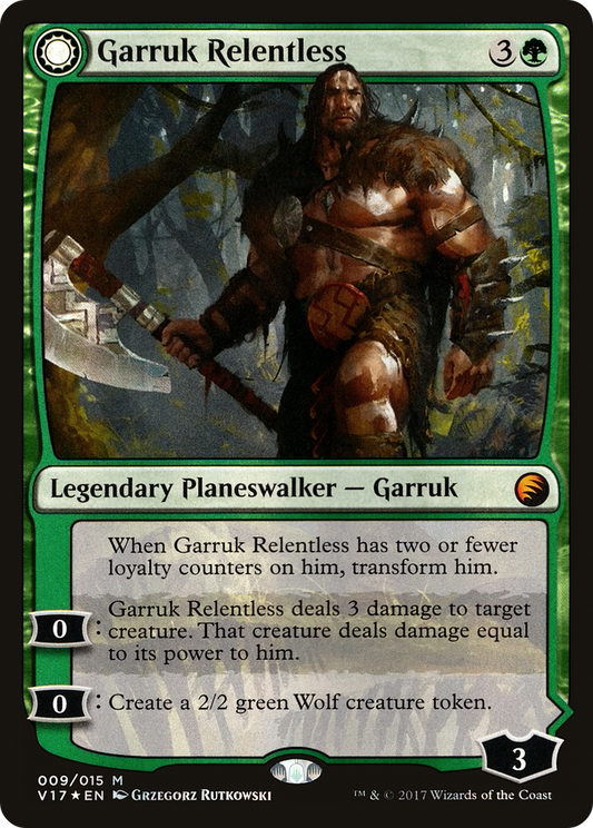 Garruk Relentless // Garruk, the Veil-Cursed (V17-009) (Foil)