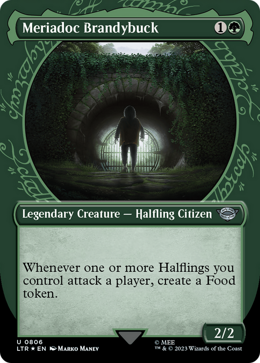 Meriadoc Brandybuck (LTR-806) (Showcase) (Borderless) (Surge Foil)