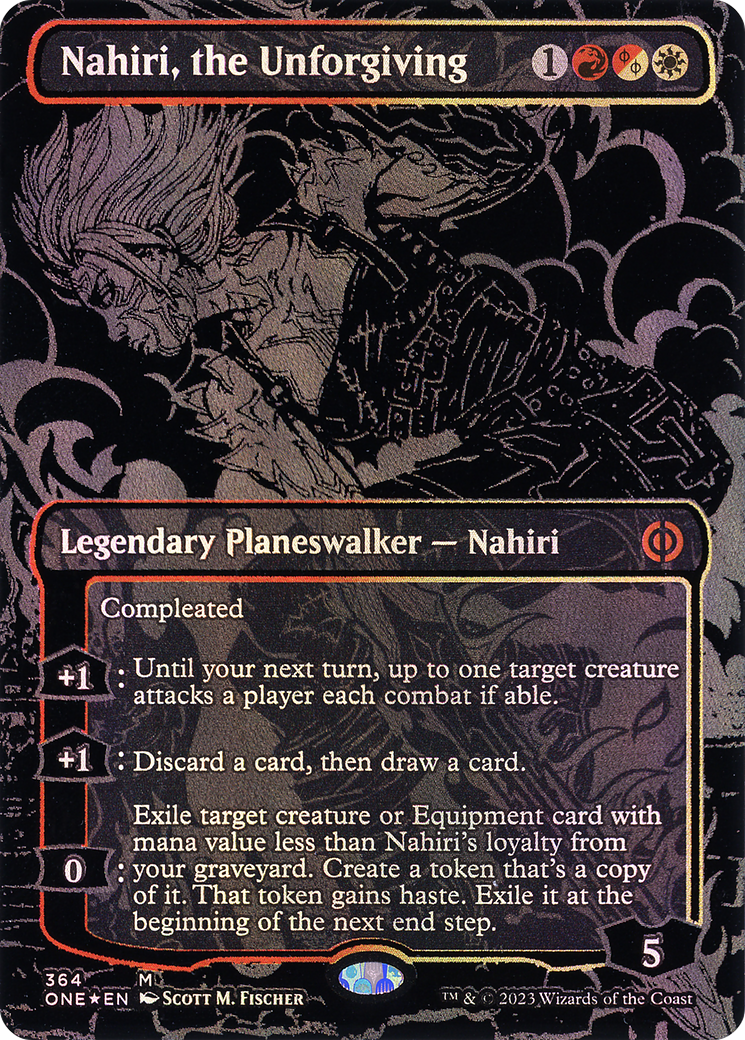 Nahiri, the Unforgiving (ONE-364) (Borderless) (Raised Foil)