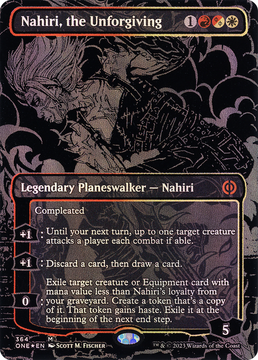 Nahiri, the Unforgiving (ONE-364) (Borderless) (Raised Foil)