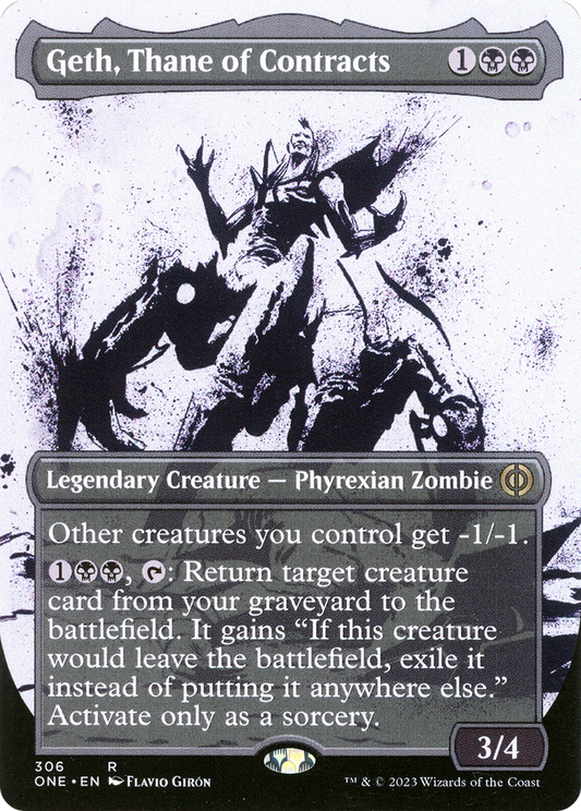 Geth, Thane of Contracts (ONE-306) (Showcase) (Borderless) (Foil)