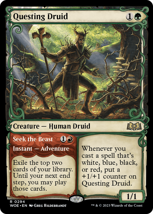 Questing Druid // Seek the Beast (WOE-294) (Showcase) (Foil)