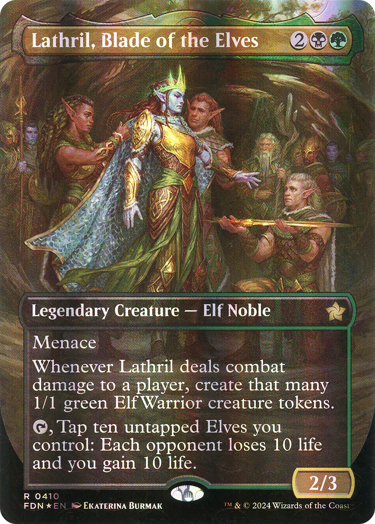 Lathril, Blade of the Elves (FDN-410) (Borderless) (Mana Foil)