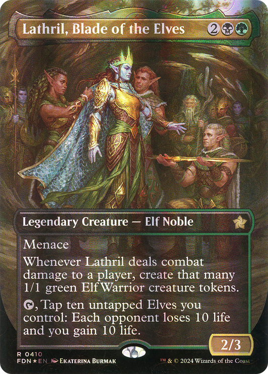 Lathril, Blade of the Elves (FDN-410) (Borderless) (Mana Foil)