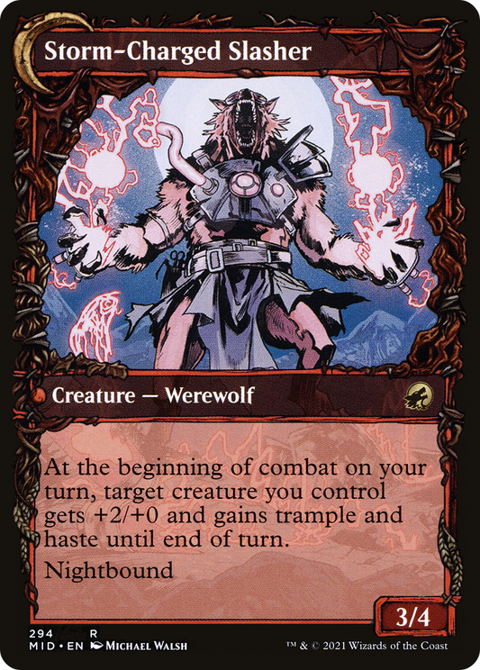 Reckless Stormseeker // Storm-Charged Slasher (MID-294) (Showcase) (Foil)