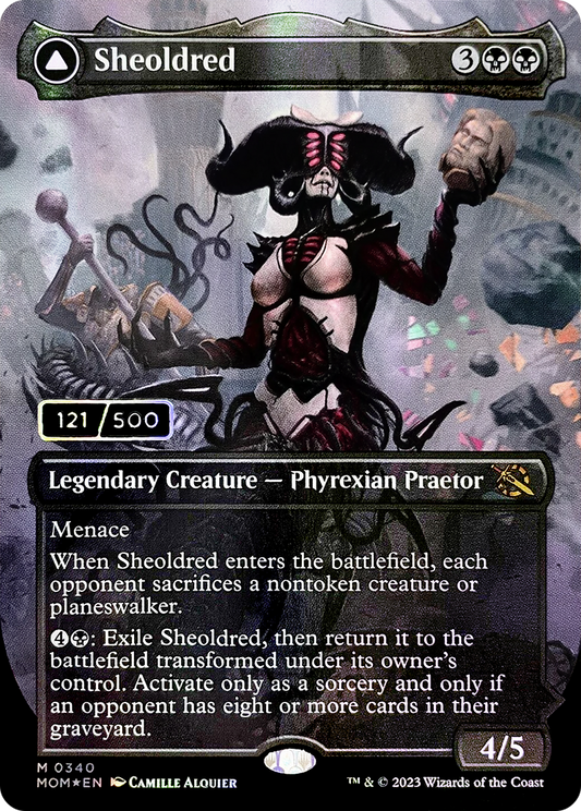 Sheoldred // The True Scriptures (MOM-340) (Borderless) (Foil) (Serialized)