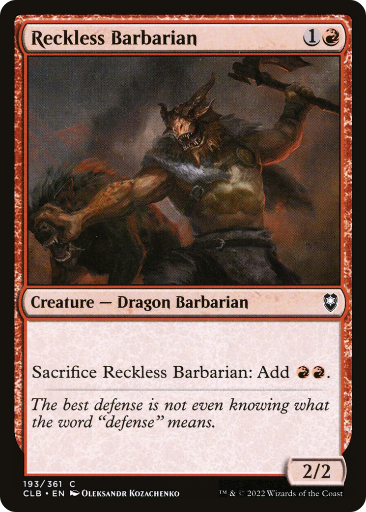 Reckless Barbarian (CLB-193) (Foil)