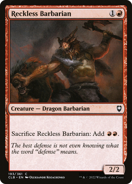 Reckless Barbarian (CLB-193) (Foil)