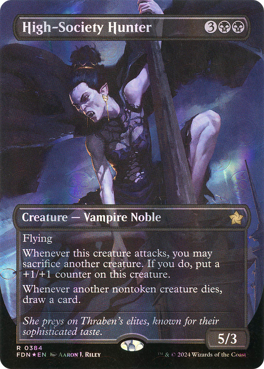 High-Society Hunter (FDN-384) (Borderless) (Mana Foil)