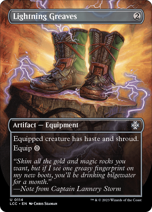 Lightning Greaves (LCC-114) (Borderless) (Foil)
